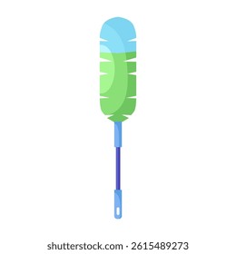 Feather duster to wipe dust from furniture on isolated background. 

Vector illustration in a flat style

