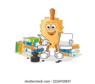 the feather duster writer vector. cartoon character