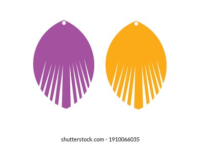 Feather Earring Designs Vector Illustration