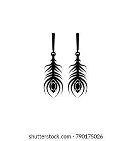 feather earrings icon. Jewelry Icon. Premium quality graphic design. Signs, outline symbols collection, simple icon for websites, web design, mobile app on white background