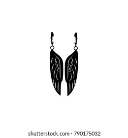 feather earrings icon. Jewelry Icon. Premium quality graphic design. Signs, outline symbols collection, simple icon for websites, web design, mobile app on white background