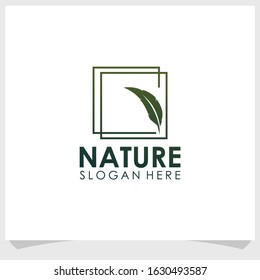 feather and elegant line logo design vector, nature elements concept logo design vector