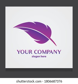 feather elegant purple logo design