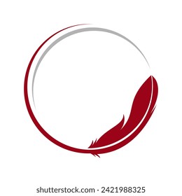 Feather element for logo design template vector. Editable circle feather flat vectors icon sign for logos design concept
