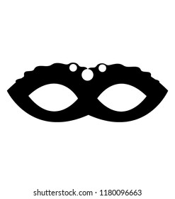 
Feather embellished victorian mask, glyph icon vector  
