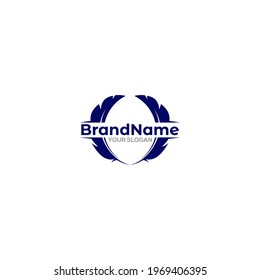 Feather Emblem Logo Design vector