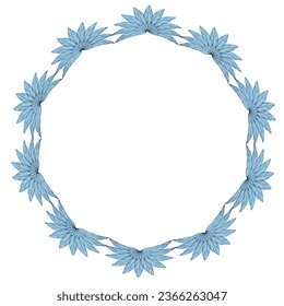 feather fan art drawn round frame