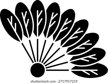 Ventilador de plumas Línea Vector Icon Design