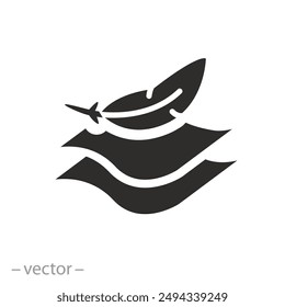 feather filler for fabric icon, less weight, high comfort structure, light or soft provides comfort skin, flat vector illustration