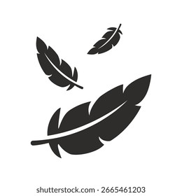 feather filler icon, feather falling, flat vector illustration eps10