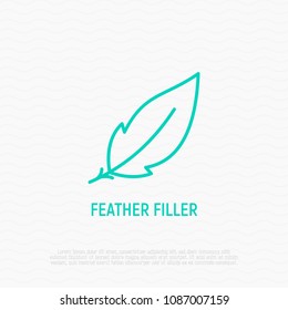 Feather filler sign. Modern vector illustration, thin line icon.