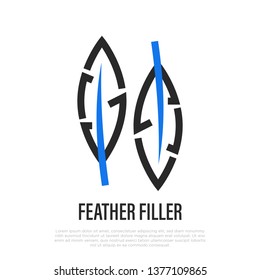 Feather filler thin line icon. Vector illustration of fabric feature.