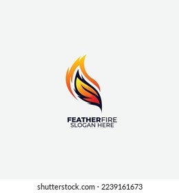 feather fire logo design color gradient 