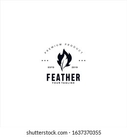 Feather fire Logo design template