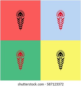 Feather Firebird vector  icon.