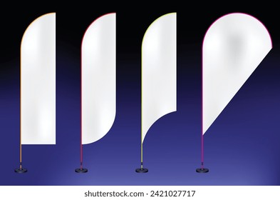 Feather Flag Mockup Design and Flag Stand Mockup or Stand Mockup Design