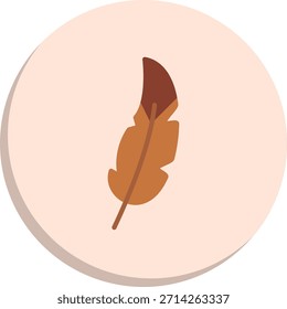 Icono de estilo de círculo plano de plumas