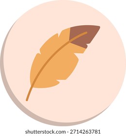 Icono de estilo de círculo plano de plumas