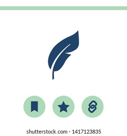 Feather flat design illustration. Retro pen symbol.