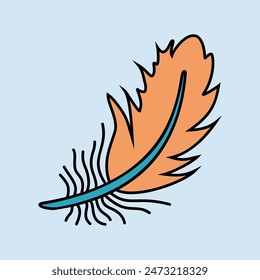 Feather flat icon. Farm animal sign. Graph symbol for your web site design, logo, app, UI. Vector illustration