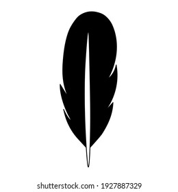 Feather flat icon. Pictogram for web. Line stroke. Isolated on white background. Vector eps10
