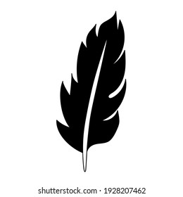 Feather flat icon. Pictogram for web. Line stroke. Isolated on white background. Vector eps10