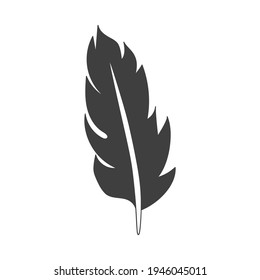 Feather flat icon. Pictogram for web. Line stroke. Isolated on white background. Vector eps10