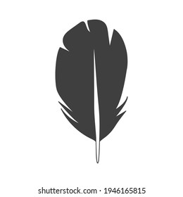 Feather flat icon. Pictogram for web. Line stroke. Isolated on white background. Vector eps10