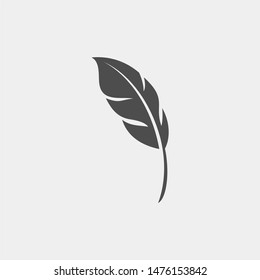 Feather flat vector icon. Pen flat vectir icon