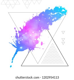 Feather flat vector icon with space background inside
