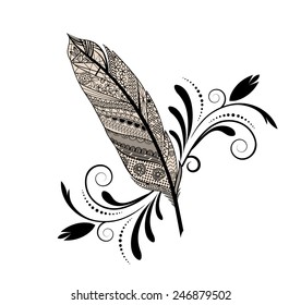 La pluma florece descalzo aislado 