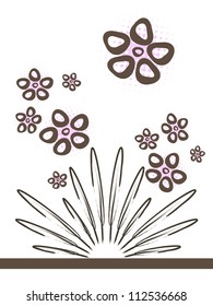 Feather flower Artificial flower piece created from blooms and feathers on the white background