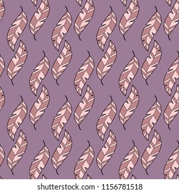 feather fluff or leaf hand drawn vector