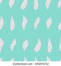 feather fluff or leaf hand drawn seamless pattern vector