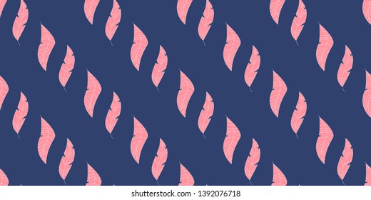 feather fluff or leaf hand drawn seamless pattern vector
