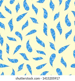 feather fluff or leaf hand drawn seamless pattern vector