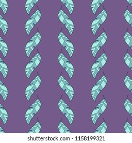 feather fluff or leaf simple hand drawn seamless pattern