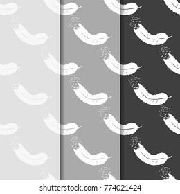 feather with flying away birds