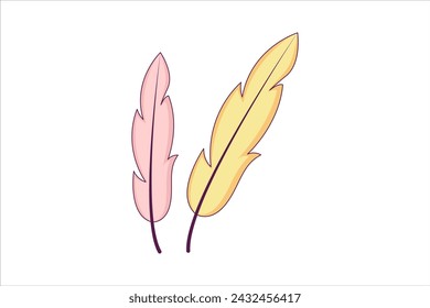 Feather Fortune Flat Sticker Design