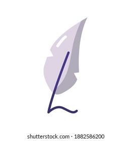 feather fount flat style icon vector illustration design