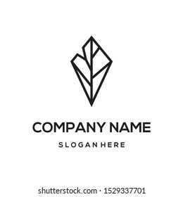 Feather , geometric, abstract, logo design, vector 