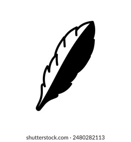 Feather Glyph Icon, Vector illustration