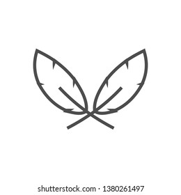 Feather graphic design template vector isolated illustration