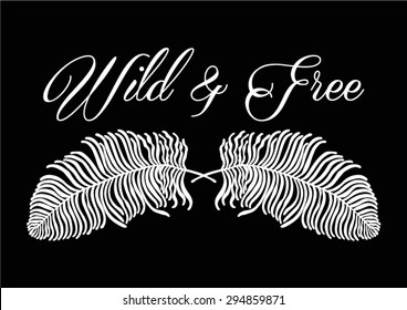 Feather graphic with slogan in vector