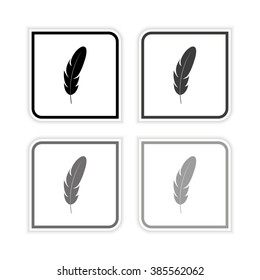 Feather -  grayscale vector icon