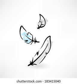 feather grunge icon