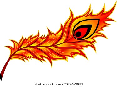 feather heat of a bird, bright, red-orange color