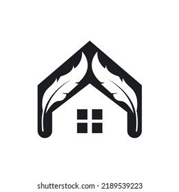 feather house  icon vector illustration design