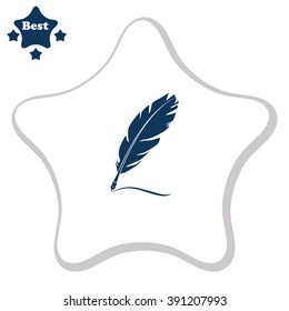 Feather icon. 