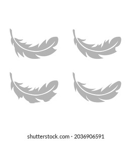 icono de pluma, pluma de pájaro sobre fondo blanco, ilustración vectorial